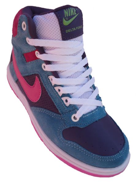Tênis Nike SB Dunk Cano Alto Azul Rosa e Roxo (C.D.I) 07